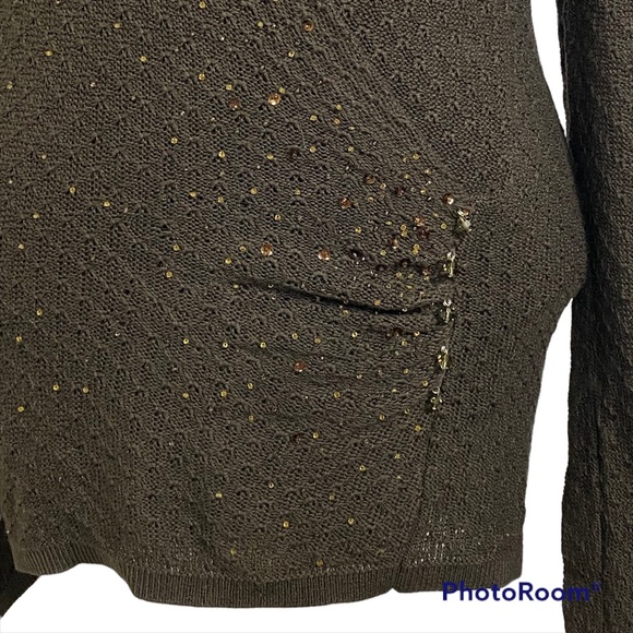 Ann Taylor M V-neck Beaded Brown Sweater and Tank - Picture 4 of 11